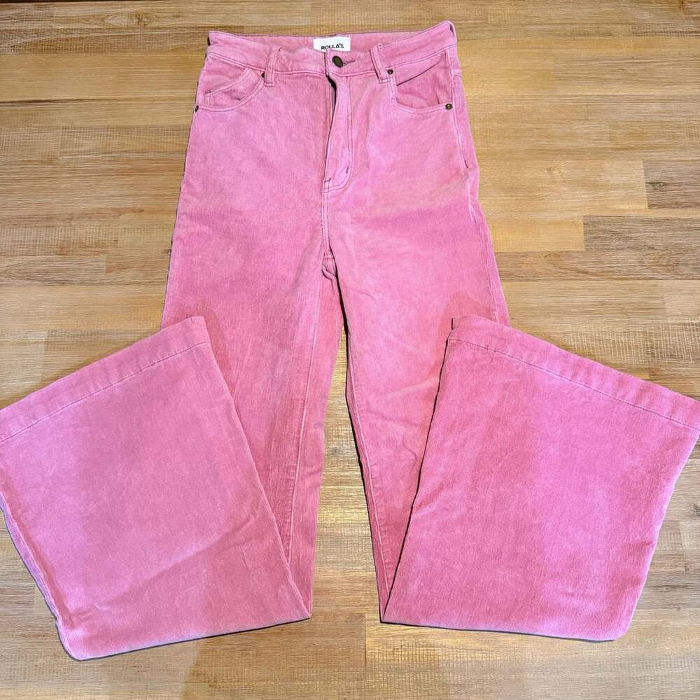 Rolla's Eastcoast Flare High Rise Corduroy Pants Pink Size 27